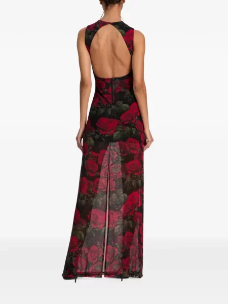 Gėlėtas raštuotas maxi suknele Alice + Olivia juoda