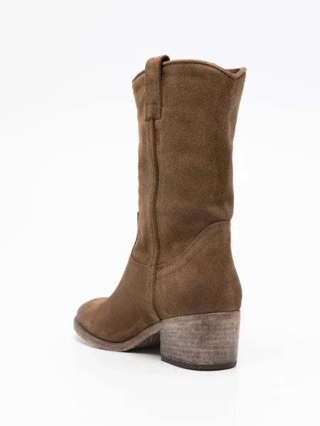 Botine Curiositè din piele cowboy maro