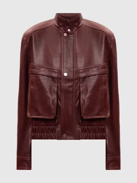 Шкіряна куртка Babe Pay Pls бордова
