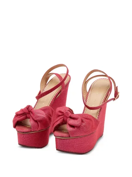 Сандали Charlotte Olympia с панделка с клин ток розово