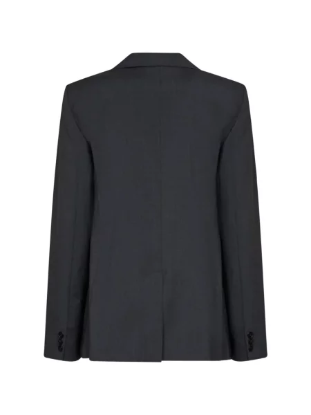 Vlněné dvouřadé sako Weekend Max Mara šedé