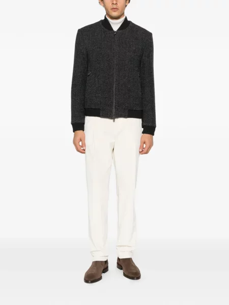 Geacă bomber Corneliani cu model herringbone gri