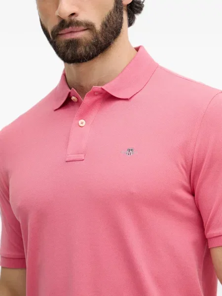 Tricou polo Gant cu broderie roz