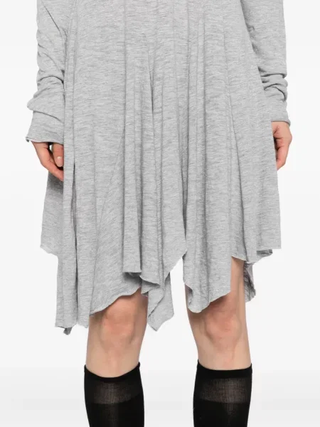 Rochie mini Open Yy cu glugă cu autograf gri