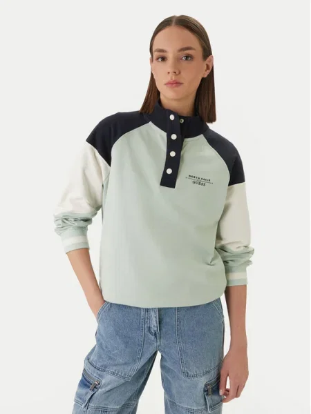 Guess Bluză GUESS x NORTH SAILS verde