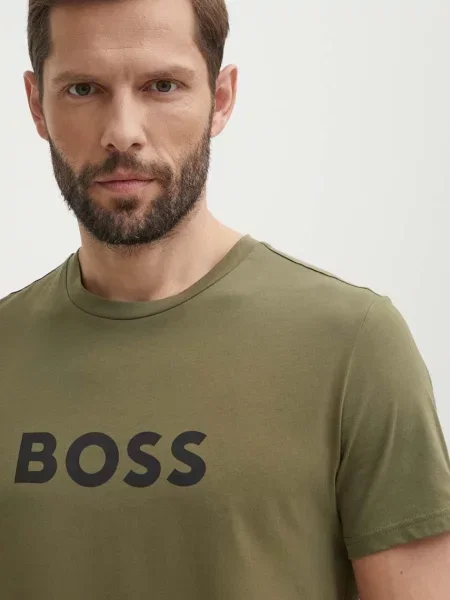 Тениска BOSS с принт зелено
