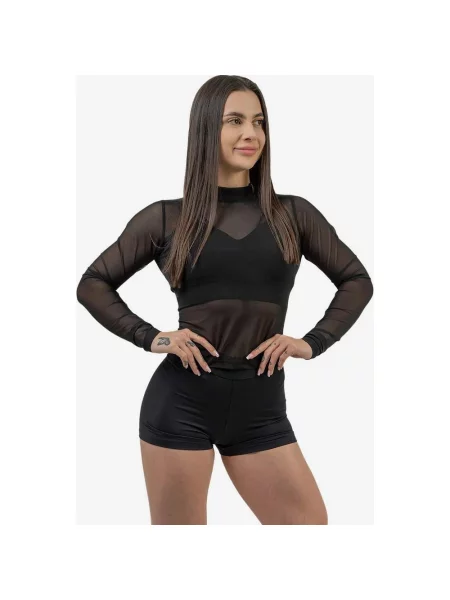 Koszulka Nebbia Intense Mesh długi rękaw XS czarna