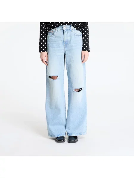 Blugi Calvin Klein Jeans The Wide Leg Light M Jeans Blue 25 albastru