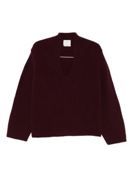 Pulover Forte_forte cu decolteu în V roșu