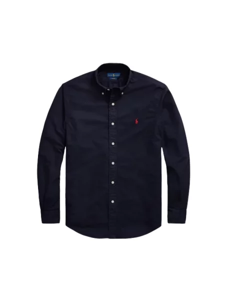 Koszula Polo Ralph Lauren z długim rękawem z logo z twillu granatowa