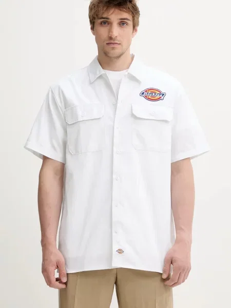 Риза Dickies със свободна кройка с класическа яка бяло