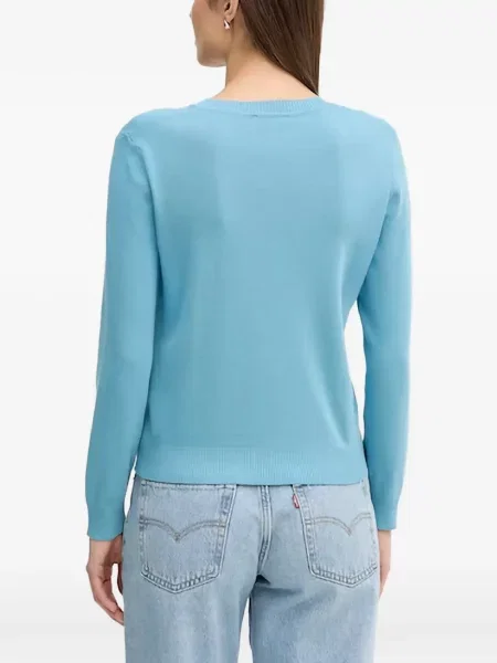 Pulover Benetton cu decolteu în V albastru