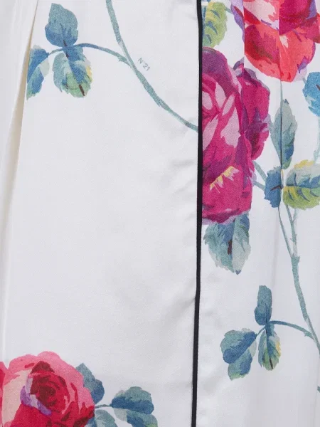 Pantaloni N°21 cu model floral alb