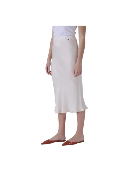 Spódnica midi Kocca w jednolitym kolorze do kolan biała