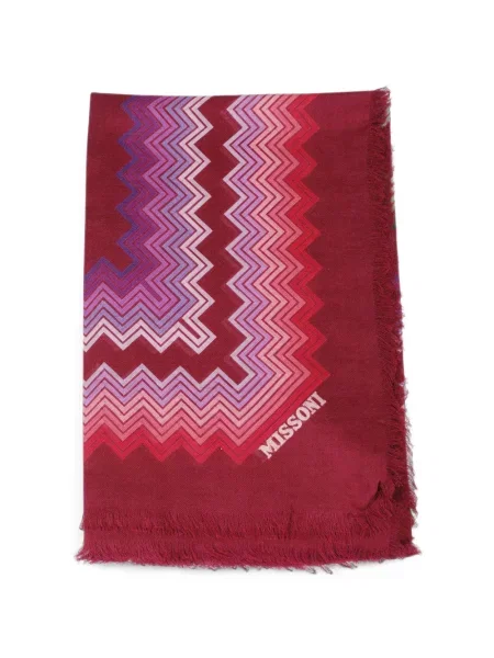 Fular Missoni cu franjuri roșu