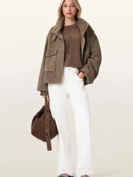 AllSaints демісезонна куртка замшева