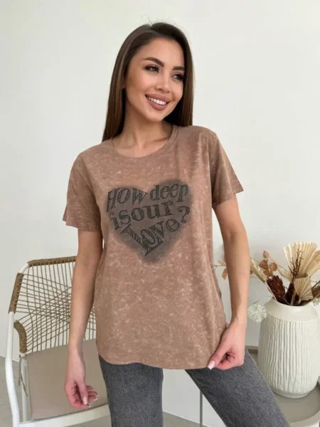 Футболка Issa Plus коричневая