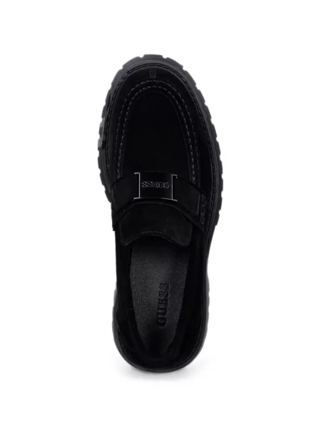 Pantofi loafer Guess chunky cu autograf negru