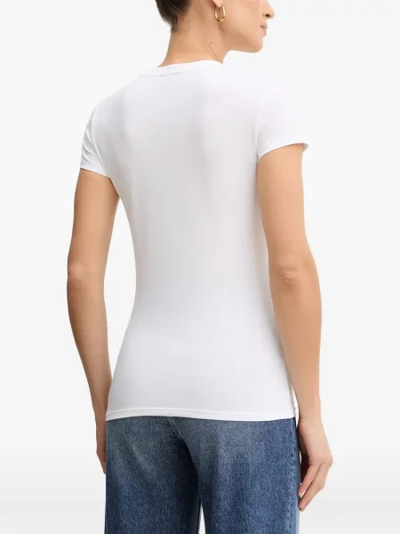 Tricou Armani Exchange cu decolteu în V alb