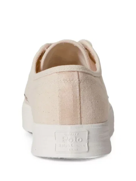 Papuci Polo Ralph Lauren din piele cu autograf cu cordon albastru