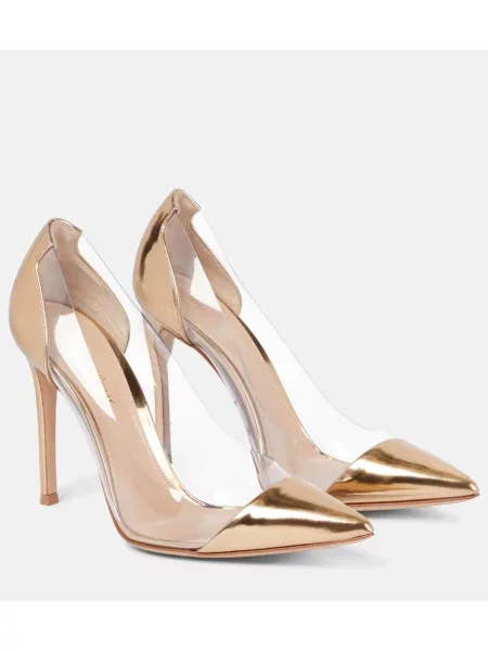 Кожени сандали Gianvito Rossi с отворена пета черно