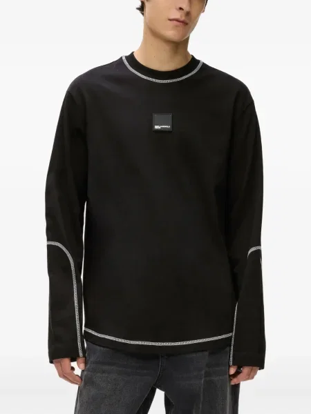 Tricou Karl Lagerfeld Jeans lung negru