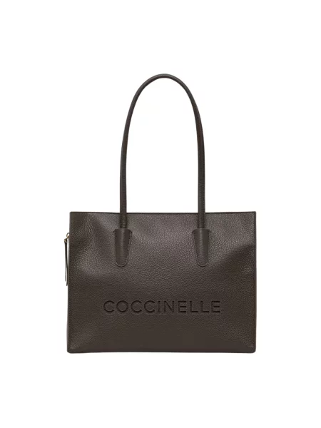 Coccinelle torebka shopper skórzana brązowa