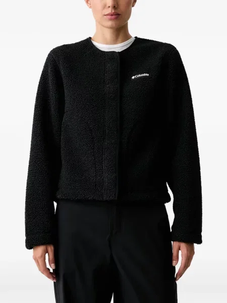 Geacă Columbia din fleece cu autograf negru