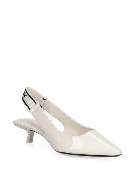 Pantofi cu toc Dkny slingback cu bretele cu autograf alb