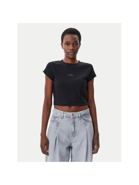 Calvin Klein Jeans Póló Regular Fit fekete