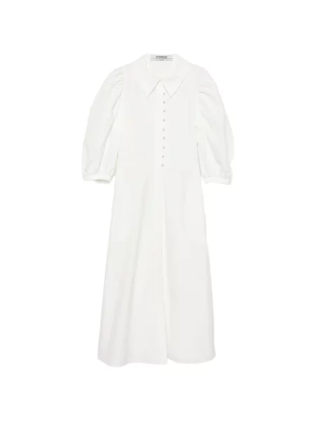 Rochie midi Kimhēkim până la genunchi de costum alb