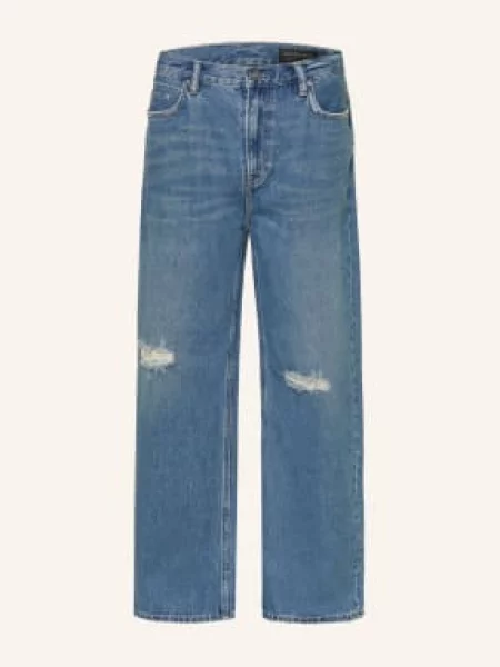 Allsaints Zničená Džíny Lenny Loose Fit destroy mid indigo