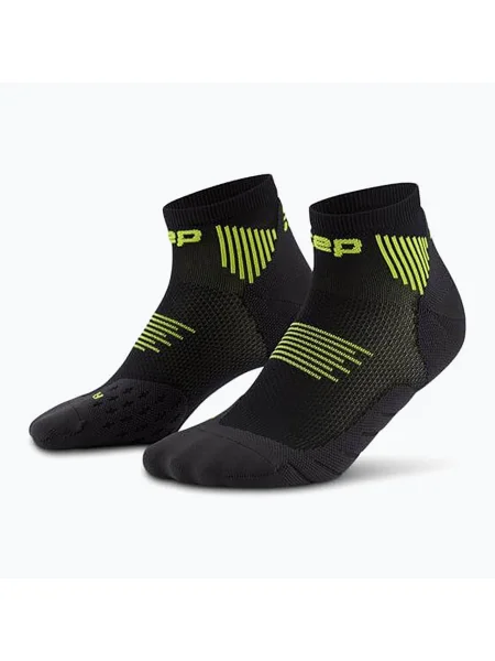 CEP Férfi kompressziós zokni Run Low Cut fekete/lime. Méret: EU fekete