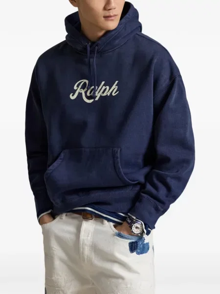 Hanorac Polo Ralph Lauren din fleece cu autograf clasic albastru