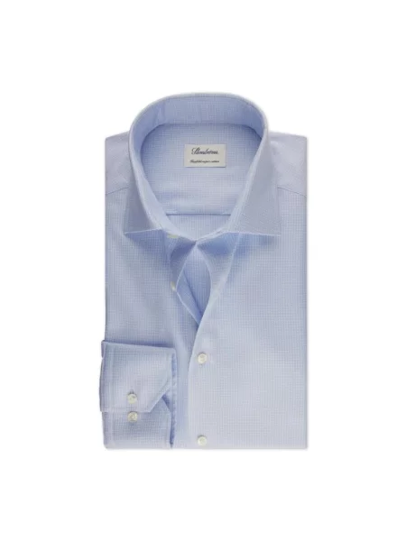 Koszula Stenströms w kratkę z twillu niebieska