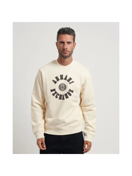 Bluza Armani Exchange z logo beżowa