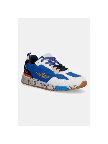 Sneakersy Aeronautica Militare niebieskie