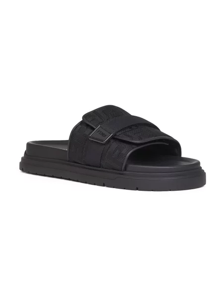 Klapki Fendi skórzane chunky czarne
