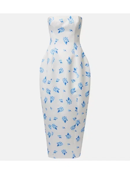 Rochie Leo Lin cu model floral alb