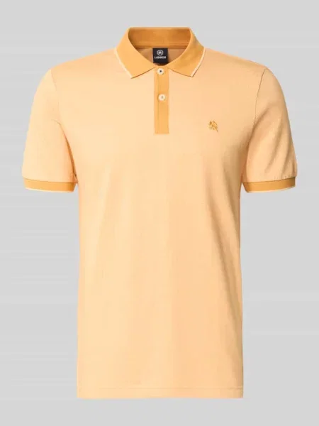 Koszulka polo o kroju regular fit z wyhaftowanym logo Lerros żółta