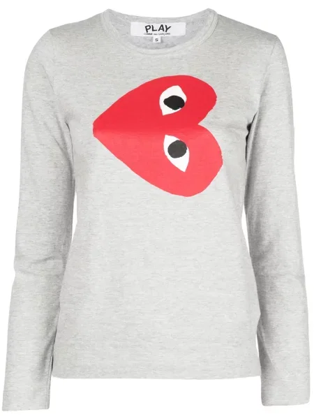 Tricou Comme Des Garcons Play cu imagine gri