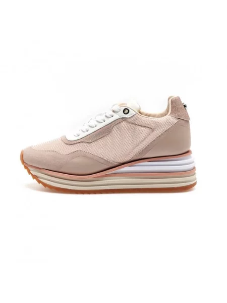 Sneakersy Apepazza skórzane na platformie beżowe