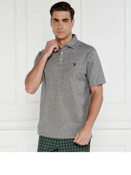 POLO RALPH LAUREN Tenisz póló len hozzáadásával szürke