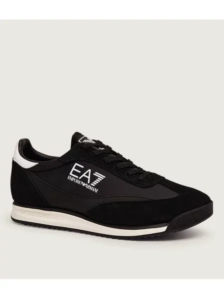 Sneakers | piele întoarsă negru