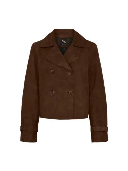 Kurtka skórzana Btfcph brązowa