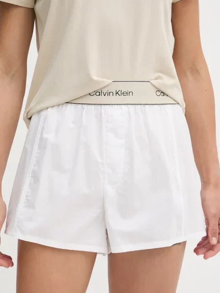 Calvin Klein Underwear kétrészes pizsama női pamuttal bézs