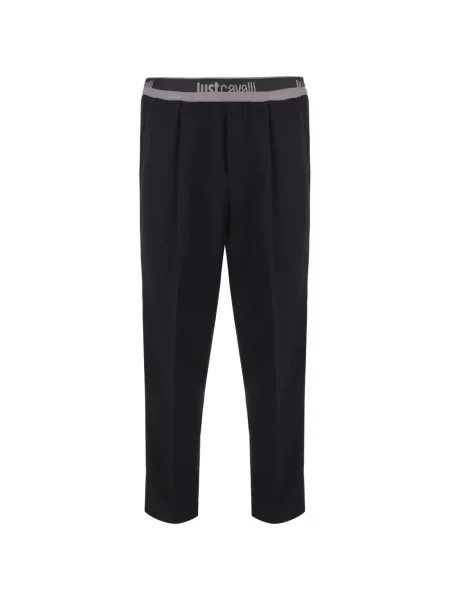 Pantaloni Just Cavalli cu autograf negru