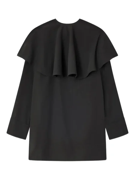 Rochie mini Ganni cu volane de costum negru