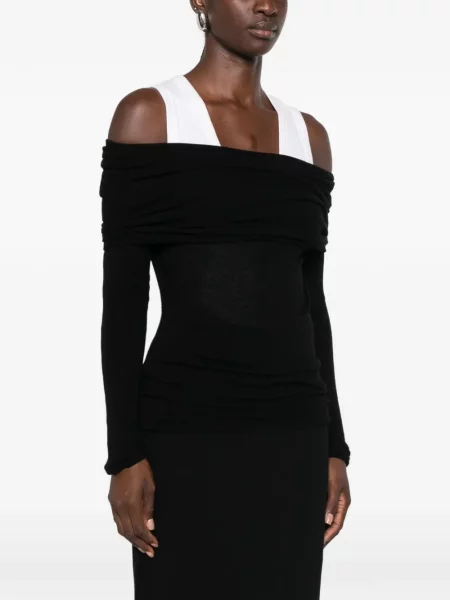 Pulover Le Petit Pulle cu volane negru