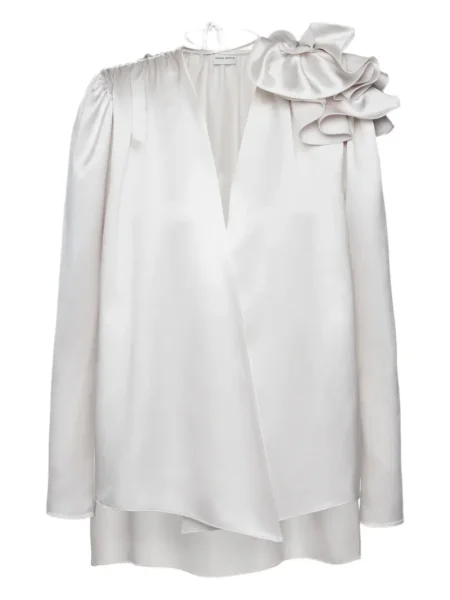 Bluzka z falbankami Magda Butrym z falbankami biała